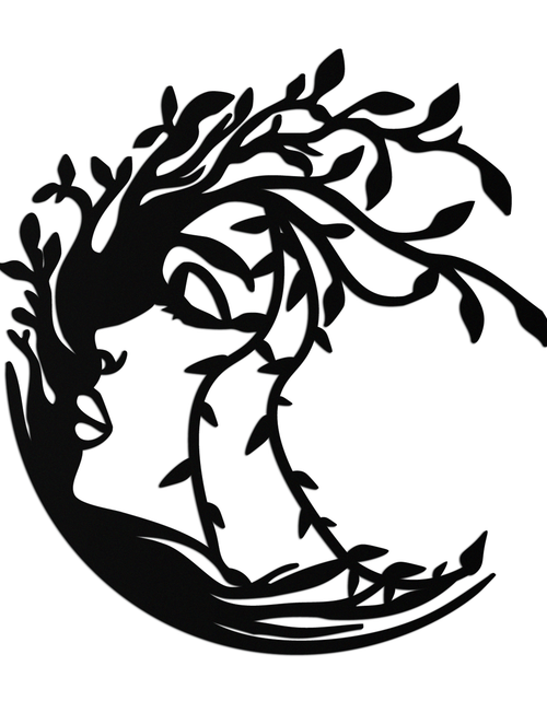 Load image into Gallery viewer, Tree Woman Silhouette Metal Wall Art – Nature-Inspired Feminine Design for Home Decor- KAF680
