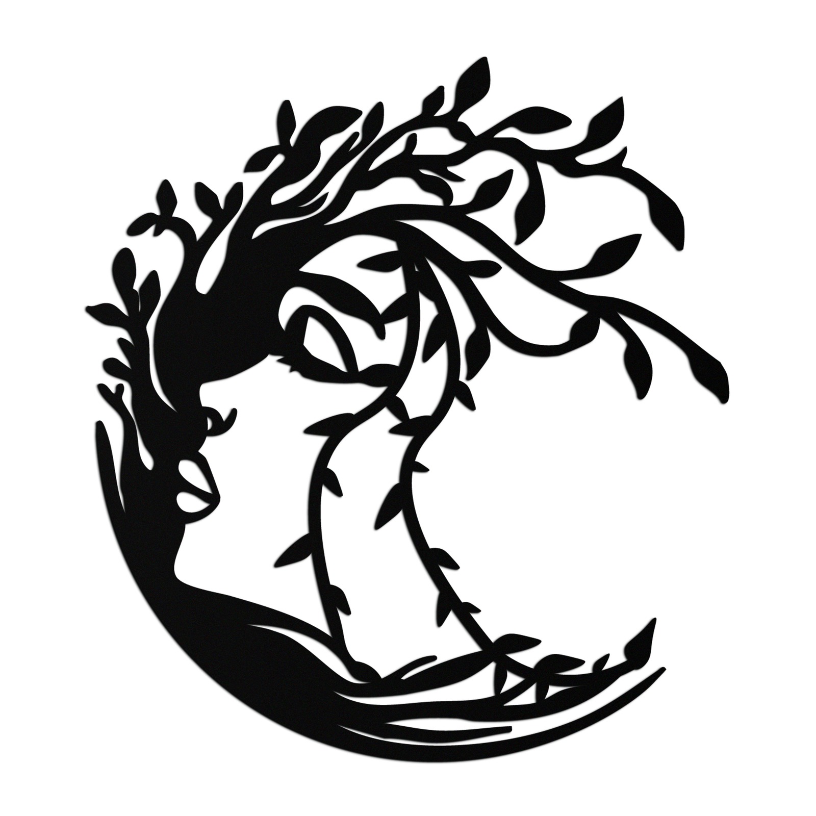 Tree Woman Silhouette Metal Wall Art – Nature-Inspired Feminine Design for Home Decor- KAF680