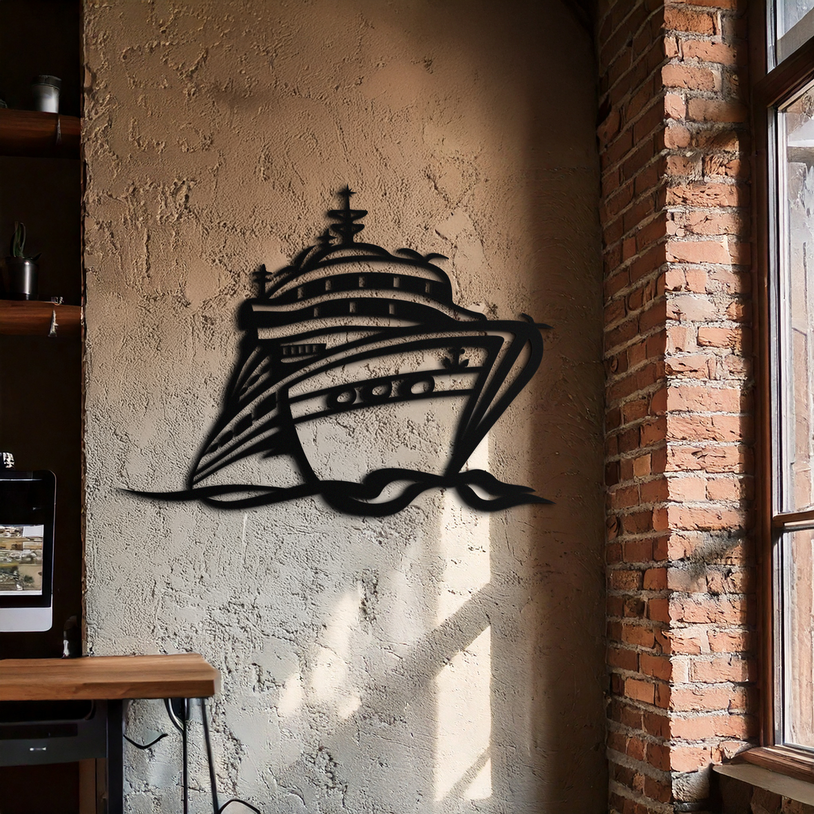 Majestic Cruise Gemi Silüeti Metal Duvar Sanatı – Deniz Tutkunları İçin Deniz Dekoru- KAF682