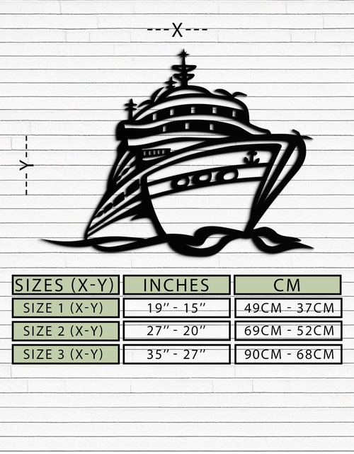 Resmi Galeri görüntüleyicisine yükleyin, Majestic Cruise Gemi Silüeti Metal Duvar Sanatı – Deniz Tutkunları İçin Deniz Dekoru- KAF682
