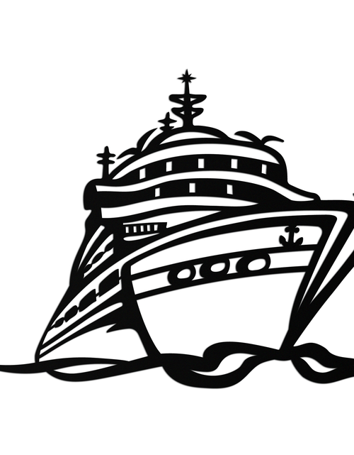 Resmi Galeri görüntüleyicisine yükleyin, Majestic Cruise Gemi Silüeti Metal Duvar Sanatı – Deniz Tutkunları İçin Deniz Dekoru- KAF682
