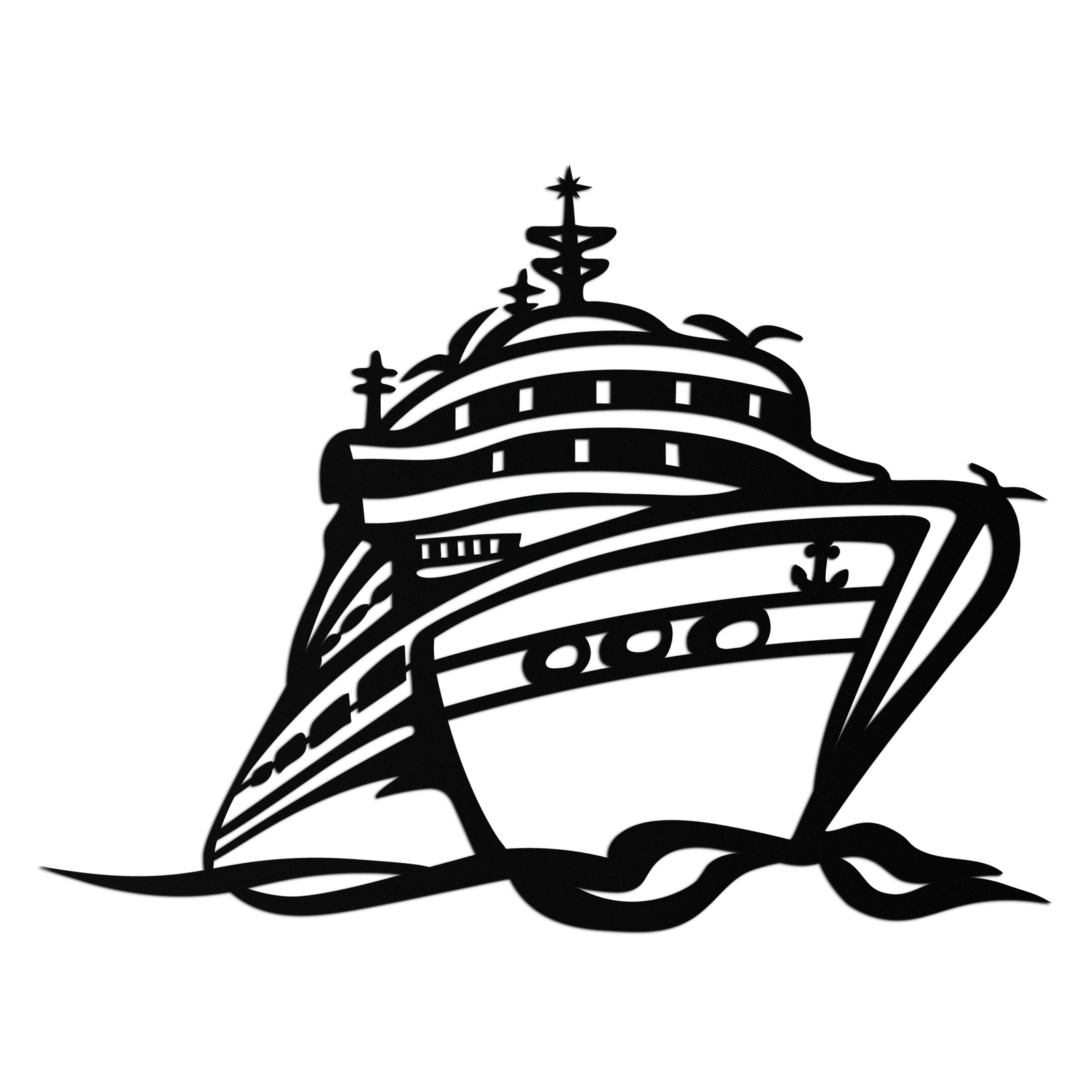 Majestic Cruise Gemi Silüeti Metal Duvar Sanatı – Deniz Tutkunları İçin Deniz Dekoru- KAF682