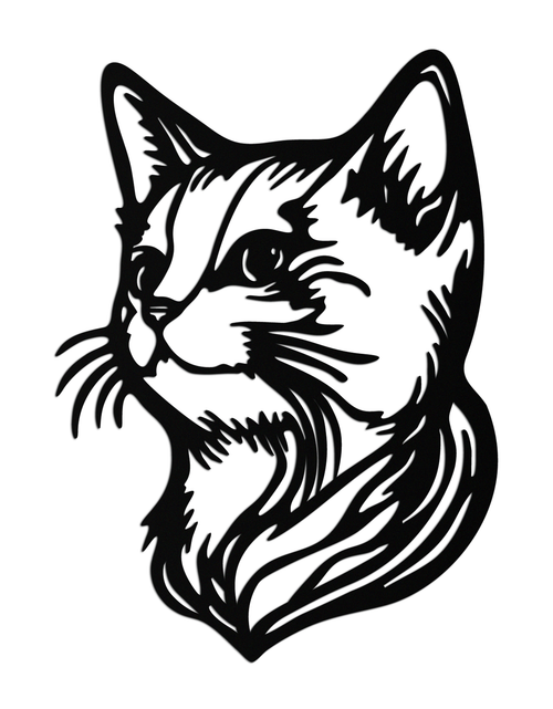 Load image into Gallery viewer, Graceful Cat Head Silhouette Metal Wall Art – Feline-Inspired Decorative Piece- KAF684
