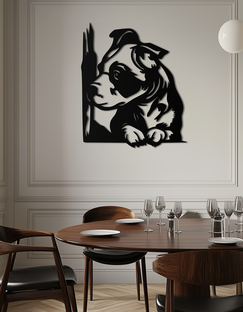 Load image into Gallery viewer, Cute Puppy Peeking Silhouette Metal Wall Art – Adorable Dog Decor for Pet Lovers- KAF685
