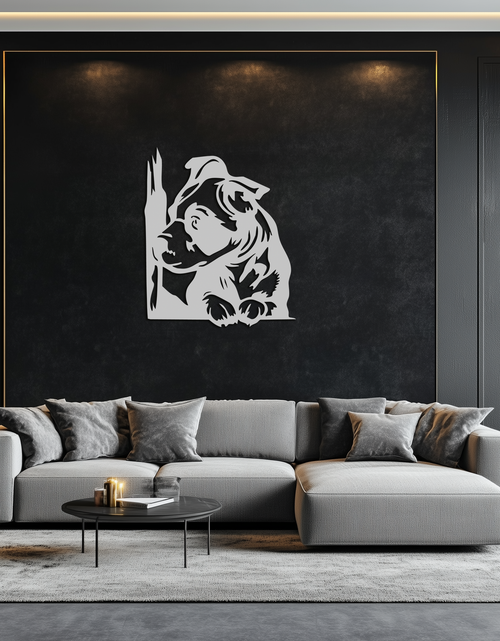 Load image into Gallery viewer, Cute Puppy Peeking Silhouette Metal Wall Art – Adorable Dog Decor for Pet Lovers- KAF685
