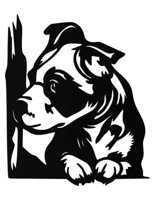Load image into Gallery viewer, Cute Puppy Peeking Silhouette Metal Wall Art – Adorable Dog Decor for Pet Lovers- KAF685
