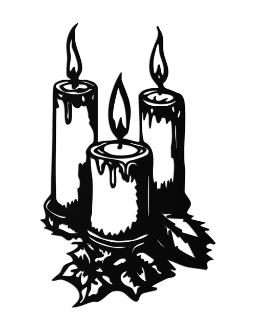 Load image into Gallery viewer, Three Candle Silhouette Metal Wall Art – Elegant Festive Decor for Cozy Interiors- KAF687
