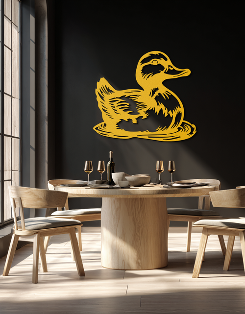 Load image into Gallery viewer, Duckling Metal Wall Art – Adorable Animal Silhouette for Farmhouse or Kids&#39; Room Decor- KAF688
