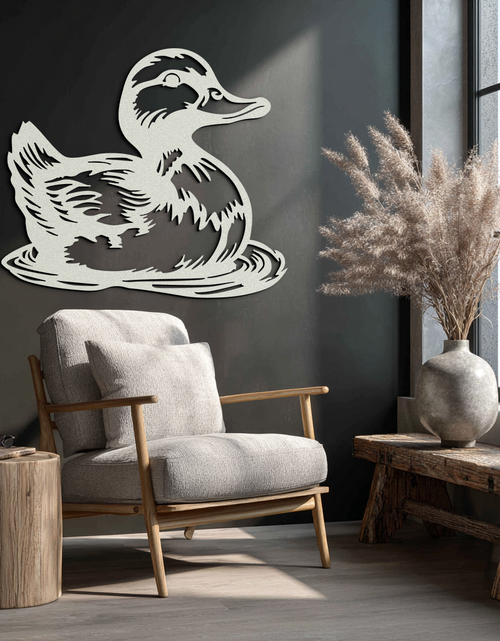 Load image into Gallery viewer, Duckling Metal Wall Art – Adorable Animal Silhouette for Farmhouse or Kids&#39; Room Decor- KAF688
