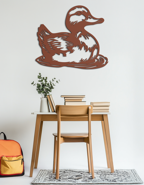 Load image into Gallery viewer, Duckling Metal Wall Art – Adorable Animal Silhouette for Farmhouse or Kids&#39; Room Decor- KAF688
