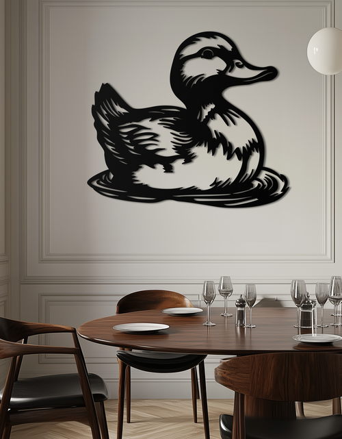 Load image into Gallery viewer, Duckling Metal Wall Art – Adorable Animal Silhouette for Farmhouse or Kids&#39; Room Decor- KAF688
