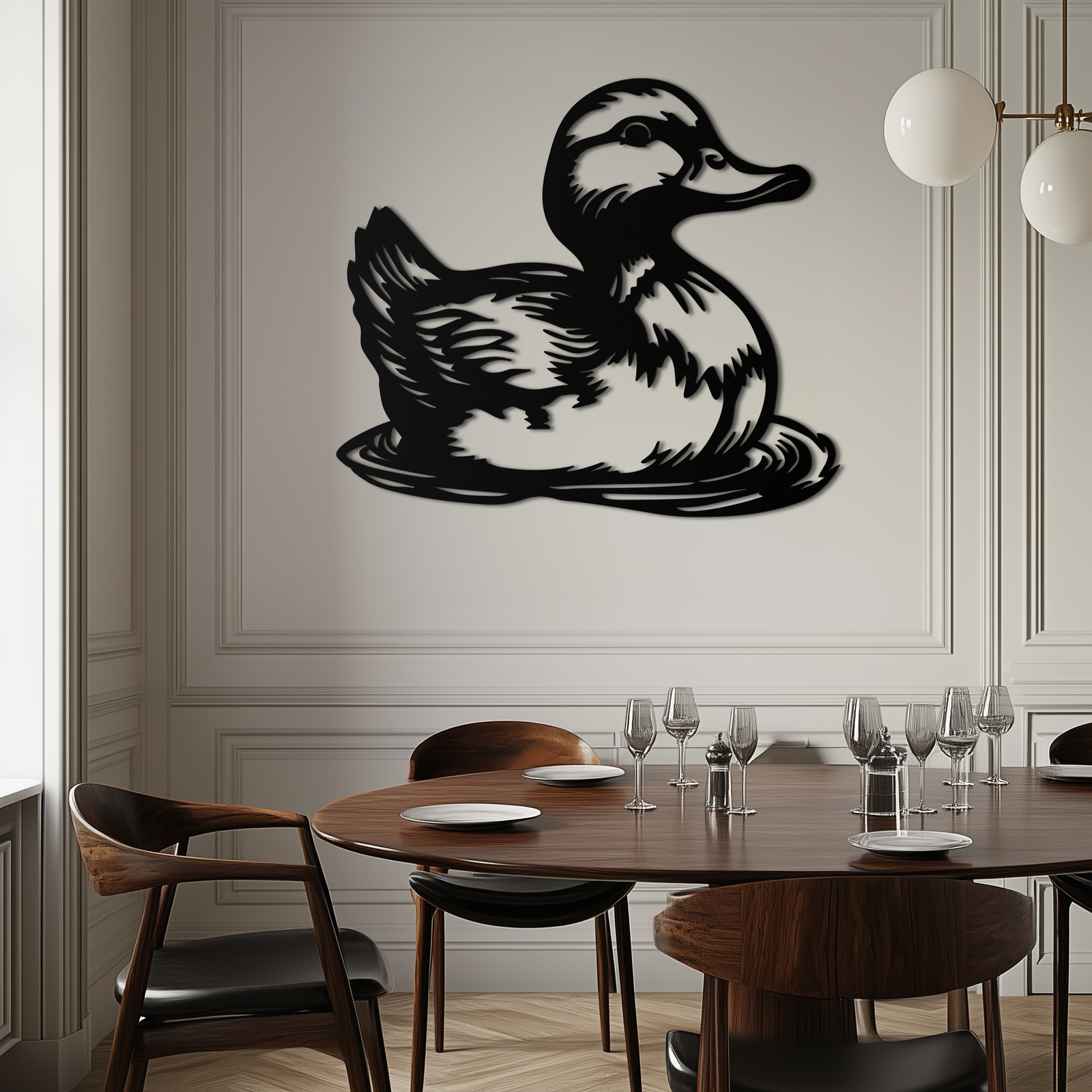 Duckling Metal Wall Art – Adorable Animal Silhouette for Farmhouse or Kids' Room Decor- KAF688