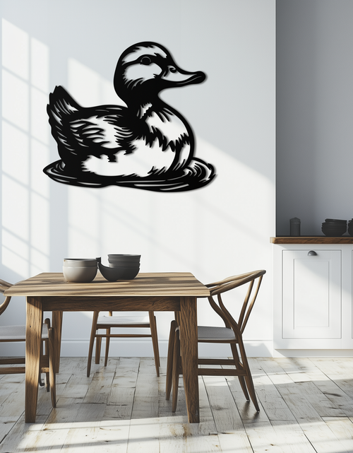 Load image into Gallery viewer, Duckling Metal Wall Art – Adorable Animal Silhouette for Farmhouse or Kids&#39; Room Decor- KAF688
