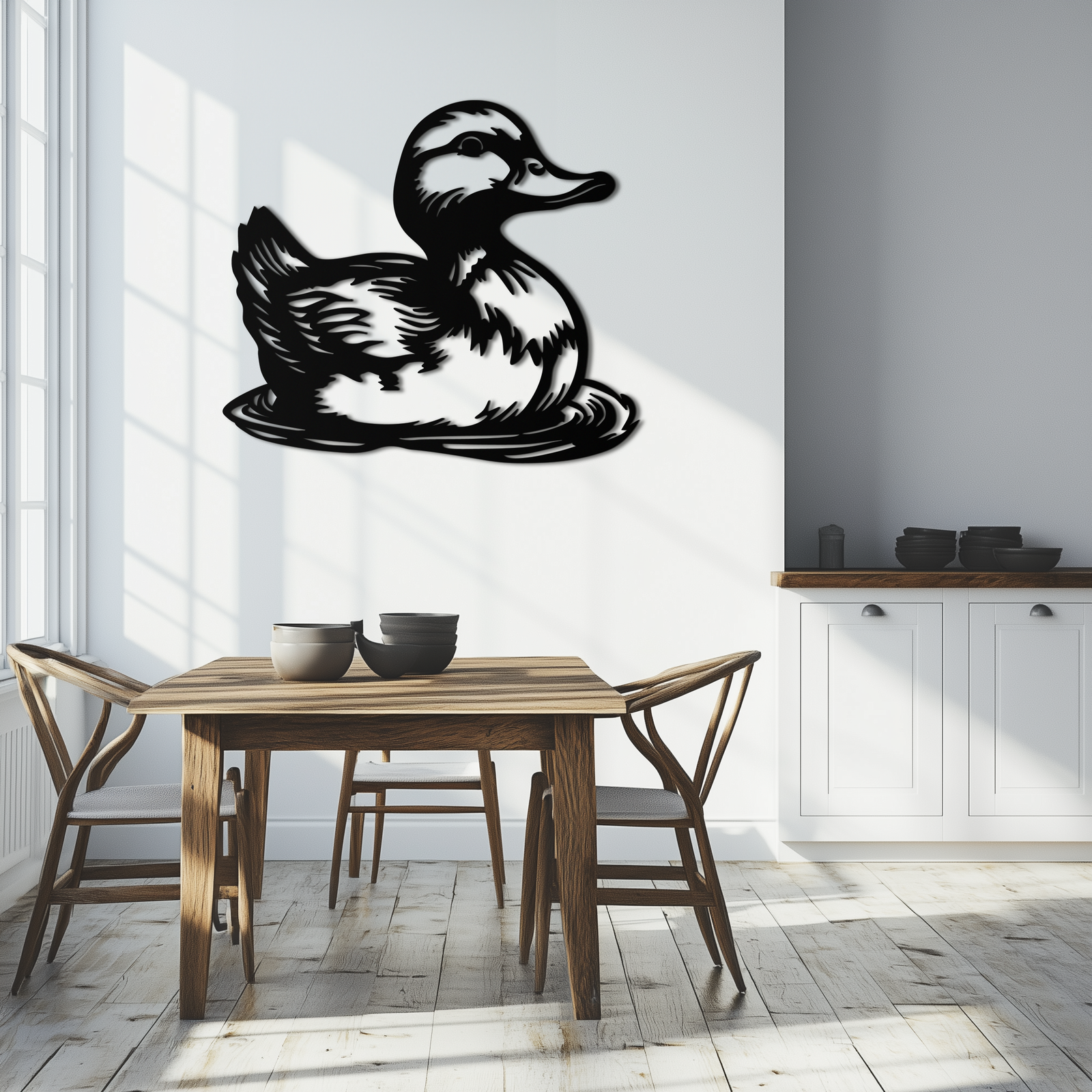 Duckling Metal Wall Art – Adorable Animal Silhouette for Farmhouse or Kids' Room Decor- KAF688