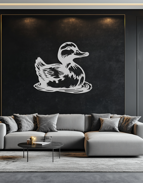 Load image into Gallery viewer, Duckling Metal Wall Art – Adorable Animal Silhouette for Farmhouse or Kids&#39; Room Decor- KAF688
