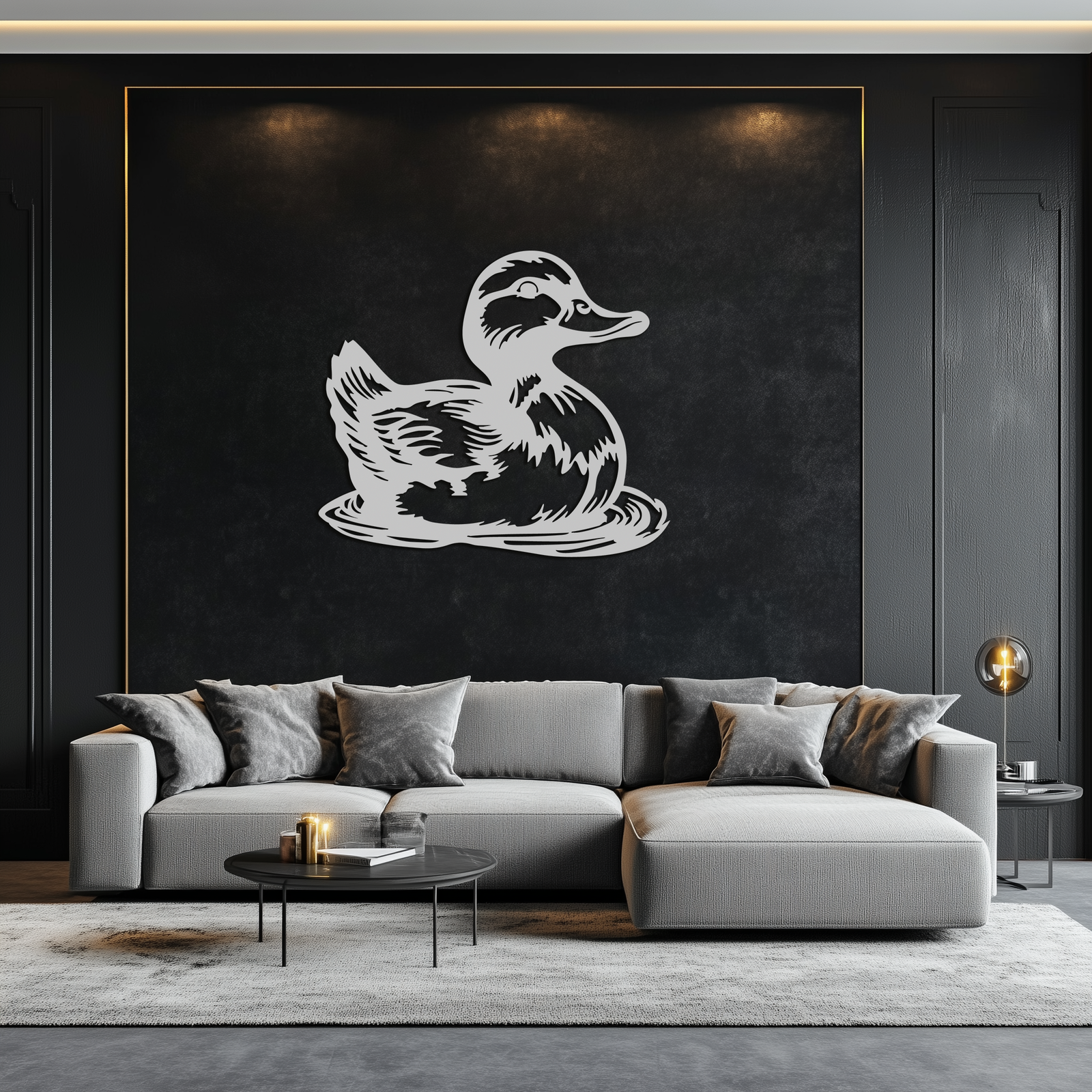 Duckling Metal Wall Art – Adorable Animal Silhouette for Farmhouse or Kids' Room Decor- KAF688