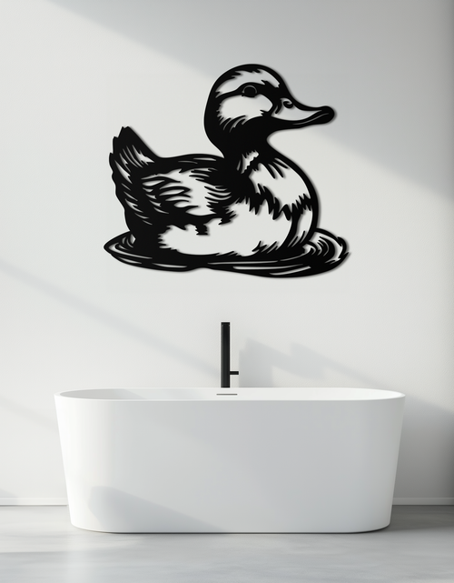 Load image into Gallery viewer, Duckling Metal Wall Art – Adorable Animal Silhouette for Farmhouse or Kids&#39; Room Decor- KAF688
