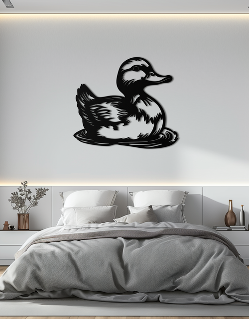 Load image into Gallery viewer, Duckling Metal Wall Art – Adorable Animal Silhouette for Farmhouse or Kids&#39; Room Decor- KAF688
