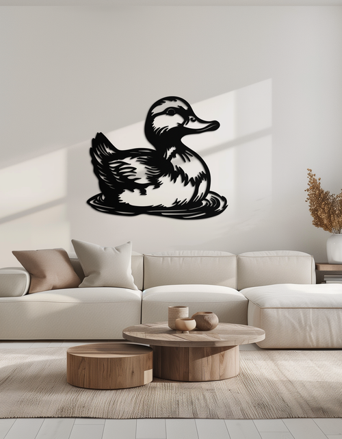 Load image into Gallery viewer, Duckling Metal Wall Art – Adorable Animal Silhouette for Farmhouse or Kids&#39; Room Decor- KAF688
