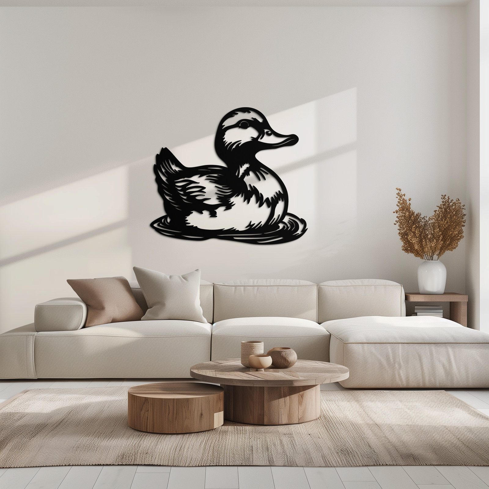 Duckling Metal Wall Art – Adorable Animal Silhouette for Farmhouse or Kids' Room Decor- KAF688