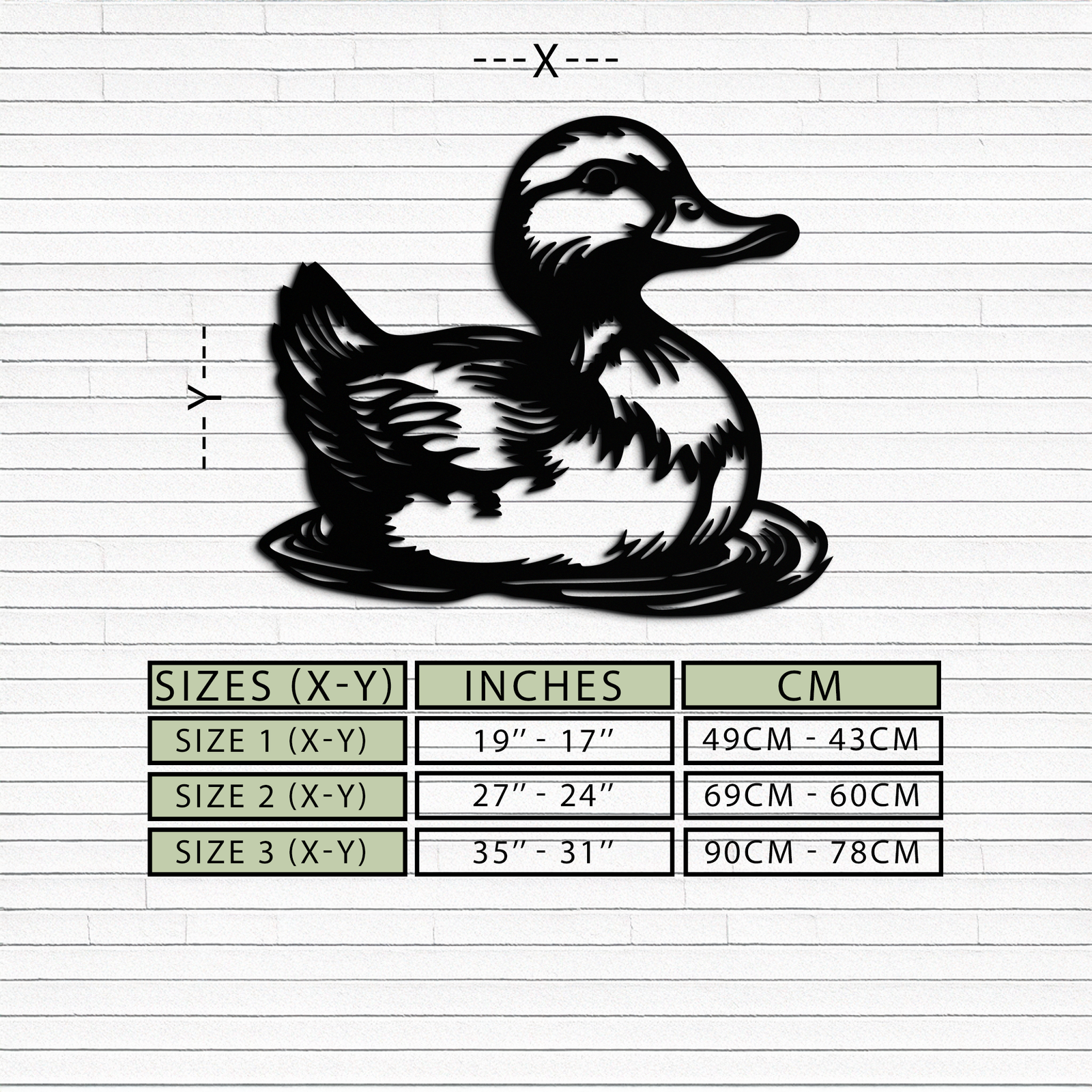 Duckling Metal Wall Art – Adorable Animal Silhouette for Farmhouse or Kids' Room Decor- KAF688