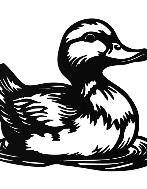 Load image into Gallery viewer, Duckling Metal Wall Art – Adorable Animal Silhouette for Farmhouse or Kids&#39; Room Decor- KAF688
