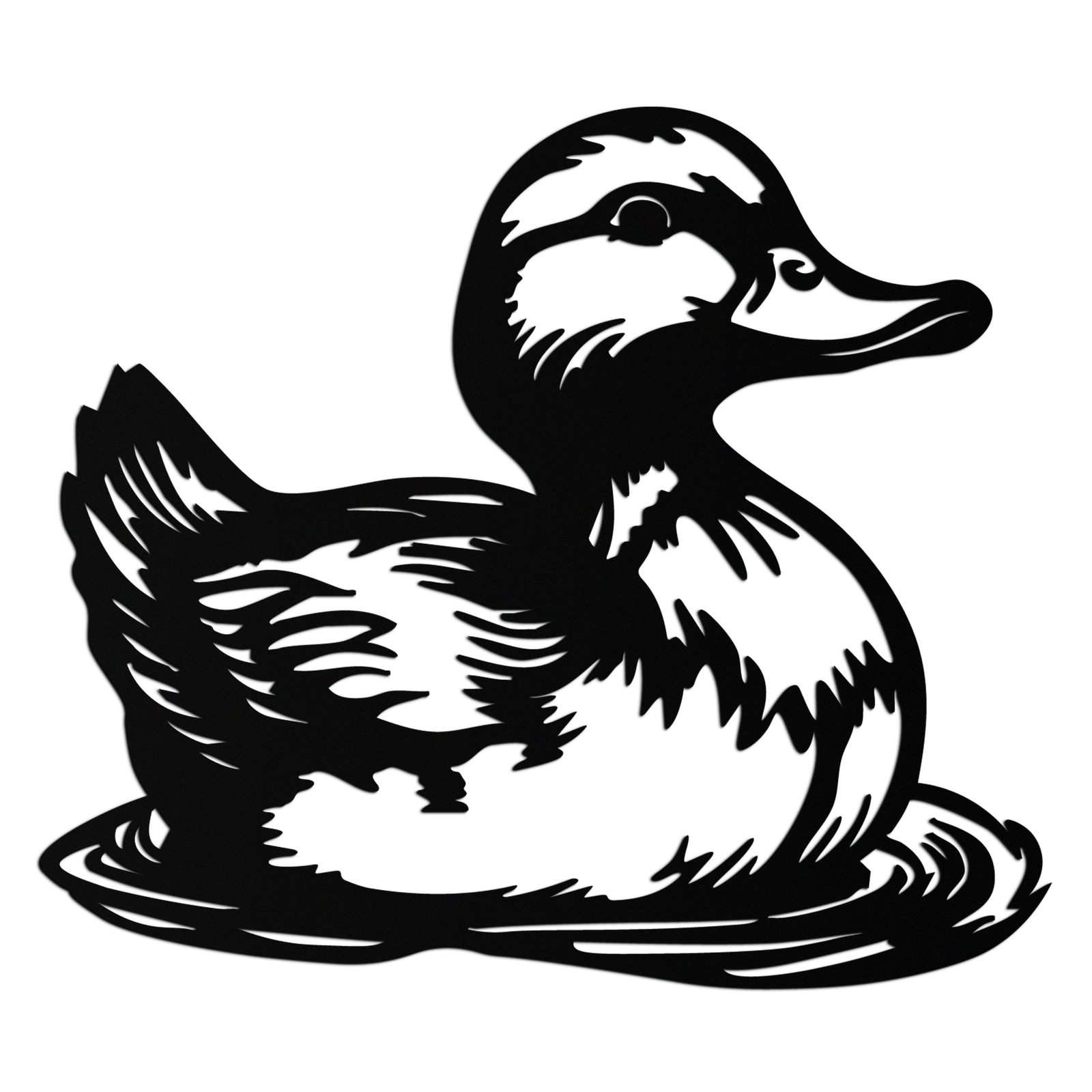 Duckling Metal Wall Art – Adorable Animal Silhouette for Farmhouse or Kids' Room Decor- KAF688