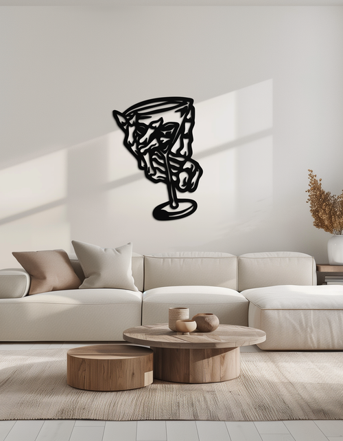 Load image into Gallery viewer, Wine Glass Silhouette Metal Wall Art – Artistic Bar Decor for Wine Lovers- KAF689
