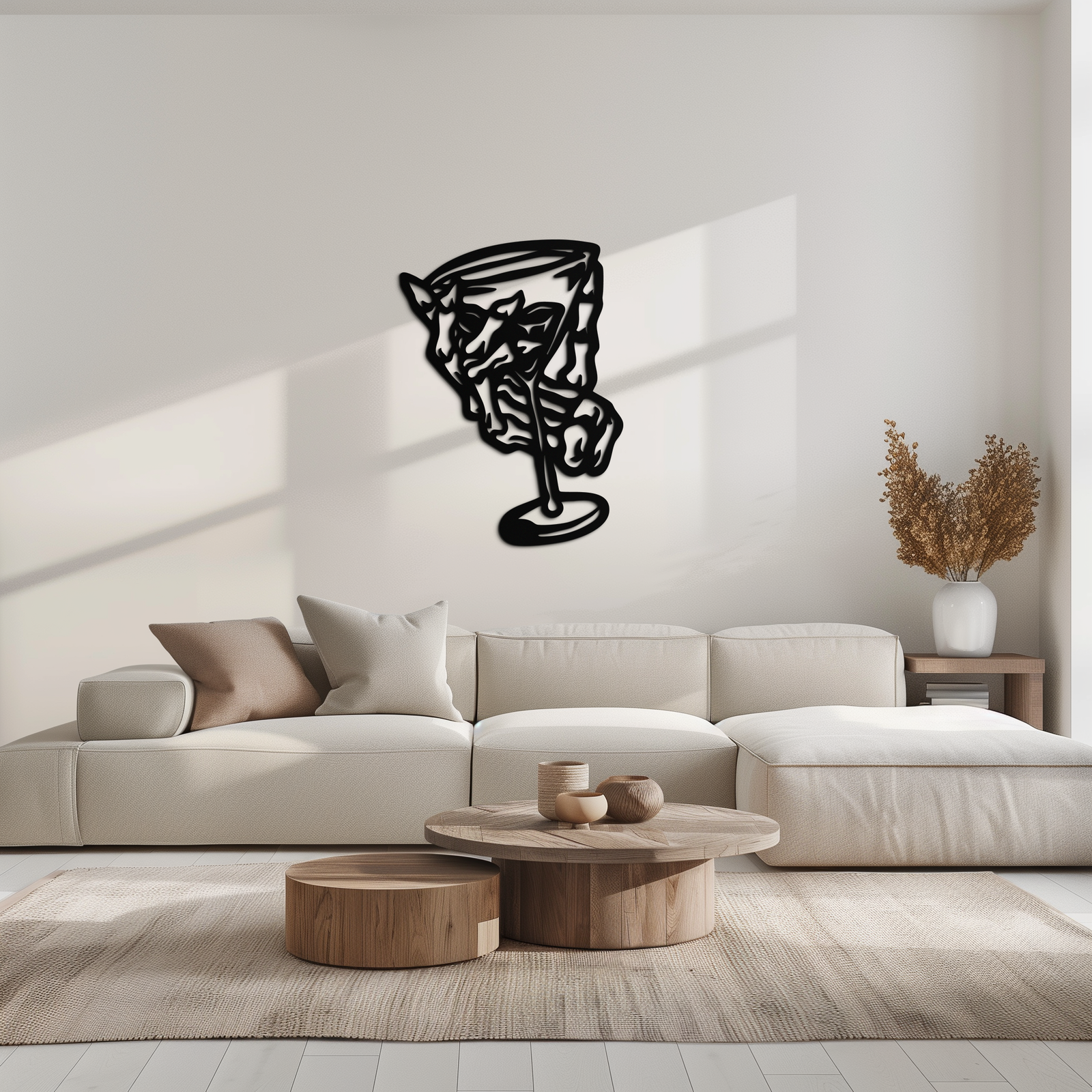 Wine Glass Silhouette Metal Wall Art – Artistic Bar Decor for Wine Lovers- KAF689