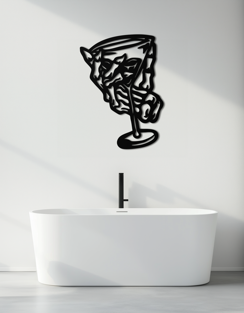 Load image into Gallery viewer, Wine Glass Silhouette Metal Wall Art – Artistic Bar Decor for Wine Lovers- KAF689
