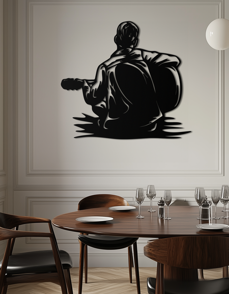 Guitar Boy Metal Duvar Sanatı – Çocuk Odaları ve Müzik Köşeleri için Müzikal Siluet Tasarımı - KAF697