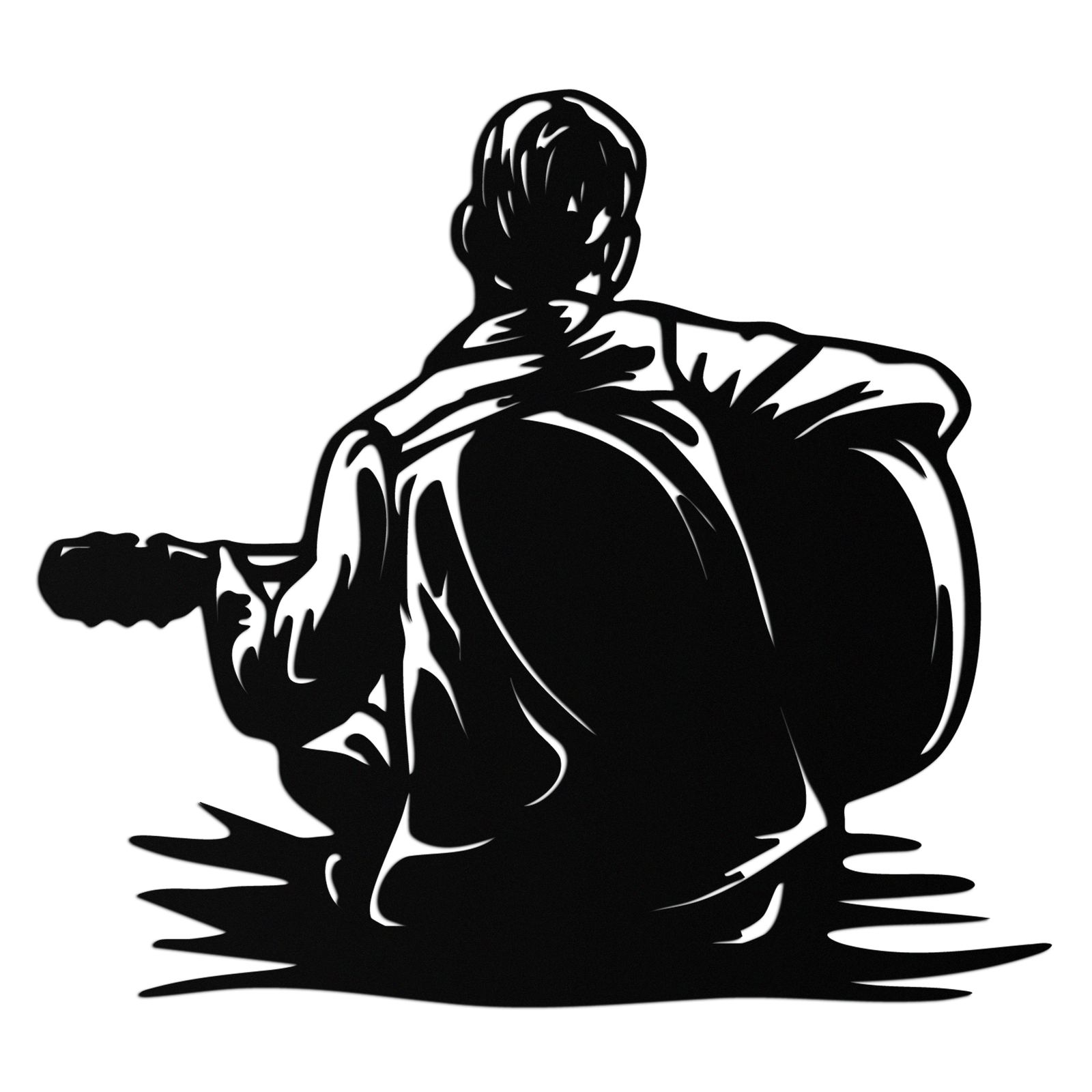 Guitar Boy Metal Wall Art – Musical Silhouette Design for Kids’ Rooms and Music Corners- KAF697