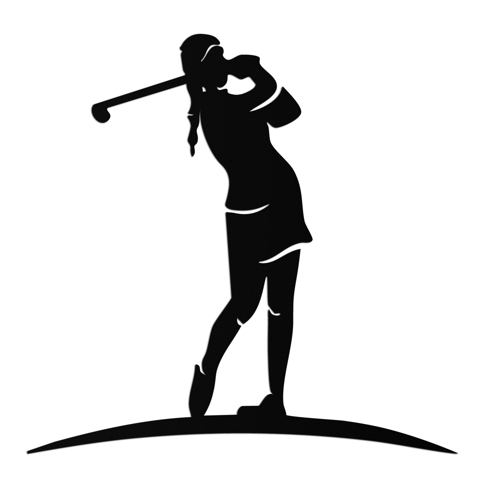 Kadın Golfçü Metal Duvar Sanatı – Modern Mekanlar İçin Zarif Spor Silüeti - KAF698
