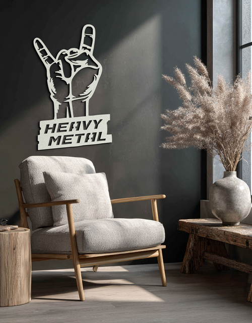 Load image into Gallery viewer, Heavy Metal Hand Sign Metal Wall Art – Bold Rock-Inspired Décor for Music Lovers- KAF700
