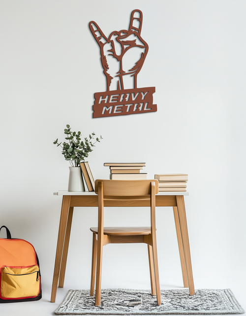 Load image into Gallery viewer, Heavy Metal Hand Sign Metal Wall Art – Bold Rock-Inspired Décor for Music Lovers- KAF700
