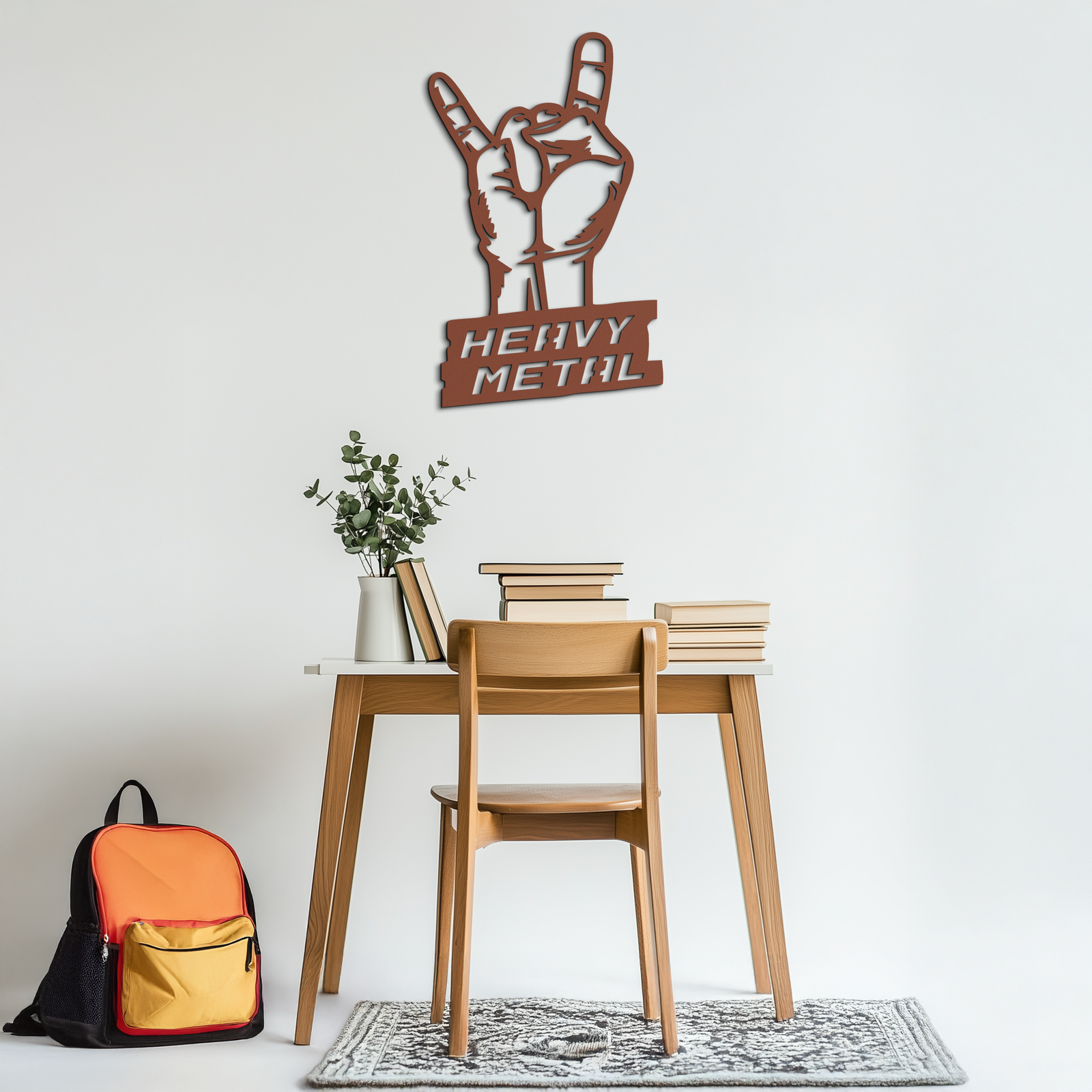 Heavy Metal Hand Sign Metal Wall Art – Bold Rock-Inspired Décor for Music Lovers- KAF700