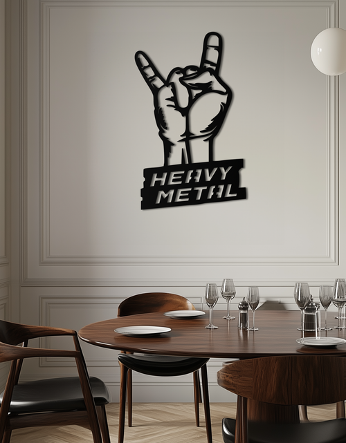 Load image into Gallery viewer, Heavy Metal Hand Sign Metal Wall Art – Bold Rock-Inspired Décor for Music Lovers- KAF700
