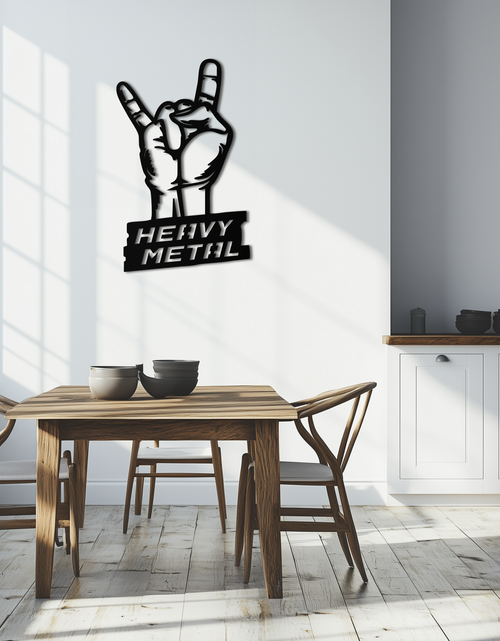 Load image into Gallery viewer, Heavy Metal Hand Sign Metal Wall Art – Bold Rock-Inspired Décor for Music Lovers- KAF700
