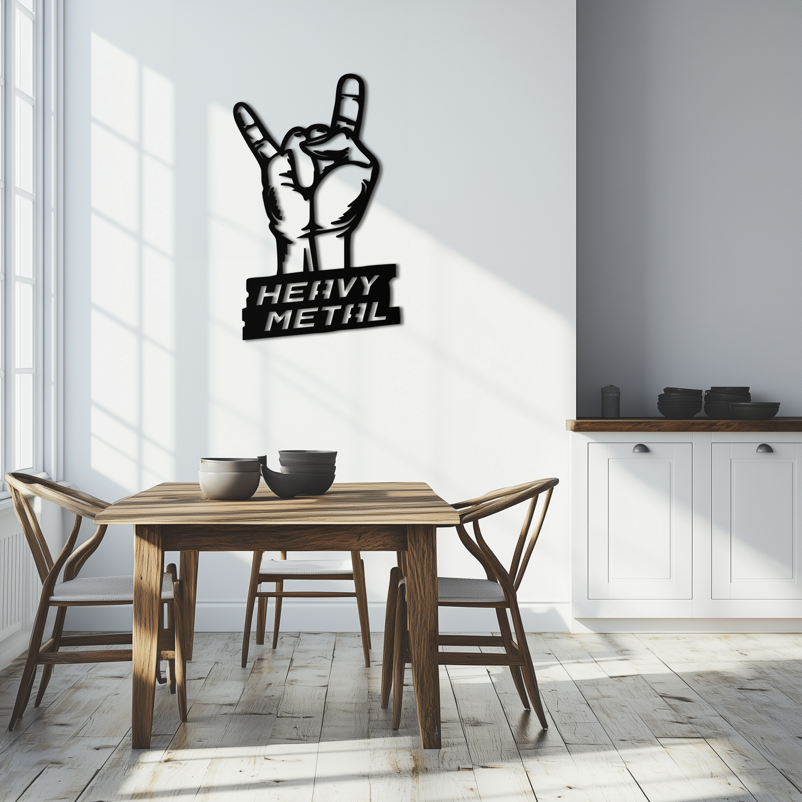 Heavy Metal Hand Sign Metal Wall Art – Bold Rock-Inspired Décor for Music Lovers- KAF700