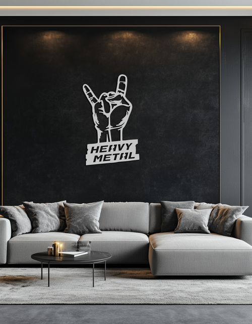 Load image into Gallery viewer, Heavy Metal Hand Sign Metal Wall Art – Bold Rock-Inspired Décor for Music Lovers- KAF700
