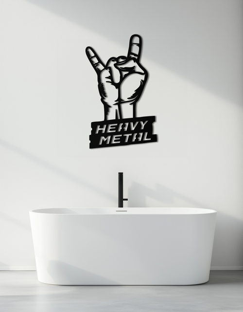 Load image into Gallery viewer, Heavy Metal Hand Sign Metal Wall Art – Bold Rock-Inspired Décor for Music Lovers- KAF700

