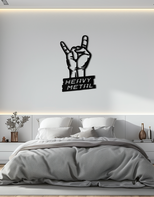 Load image into Gallery viewer, Heavy Metal Hand Sign Metal Wall Art – Bold Rock-Inspired Décor for Music Lovers- KAF700
