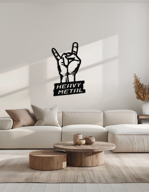Load image into Gallery viewer, Heavy Metal Hand Sign Metal Wall Art – Bold Rock-Inspired Décor for Music Lovers- KAF700
