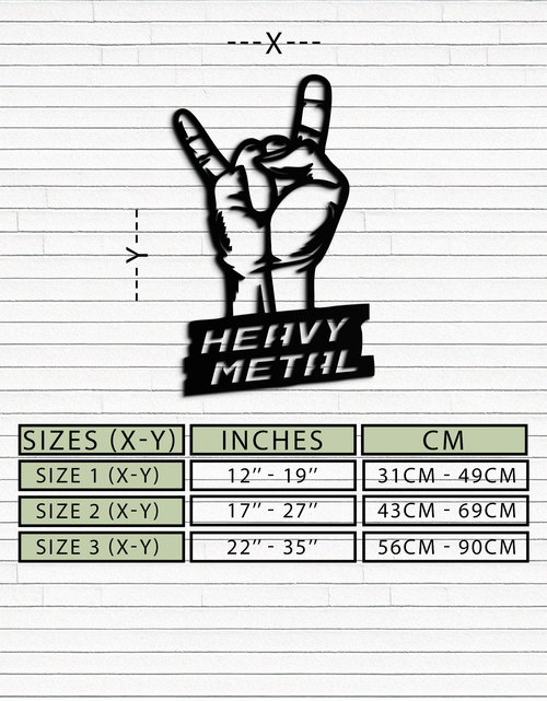 Load image into Gallery viewer, Heavy Metal Hand Sign Metal Wall Art – Bold Rock-Inspired Décor for Music Lovers- KAF700

