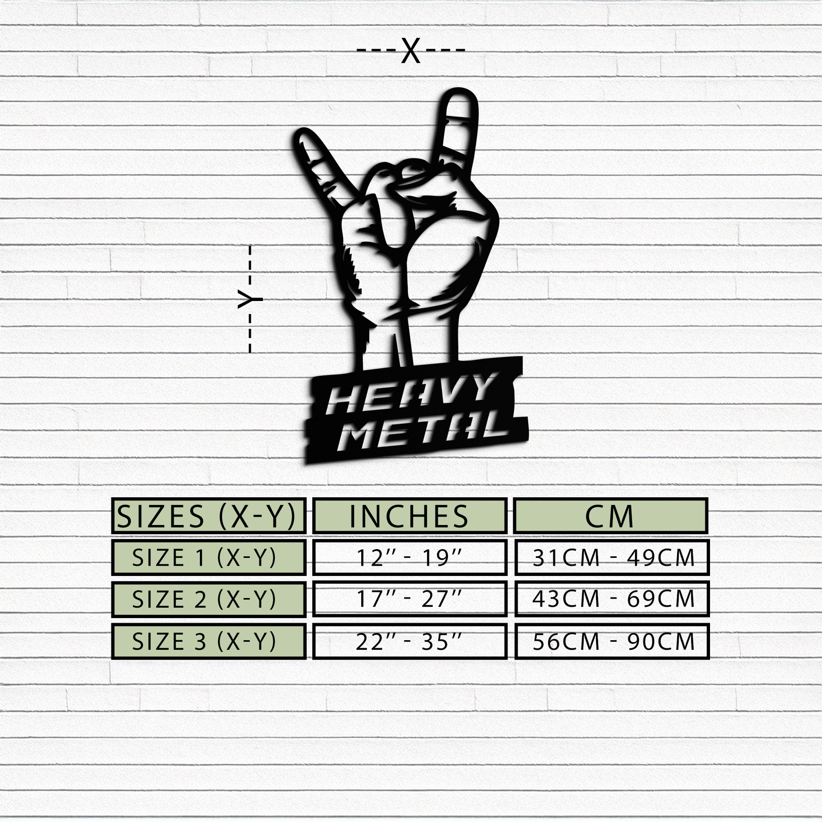 Heavy Metal Hand Sign Metal Wall Art – Bold Rock-Inspired Décor for Music Lovers- KAF700