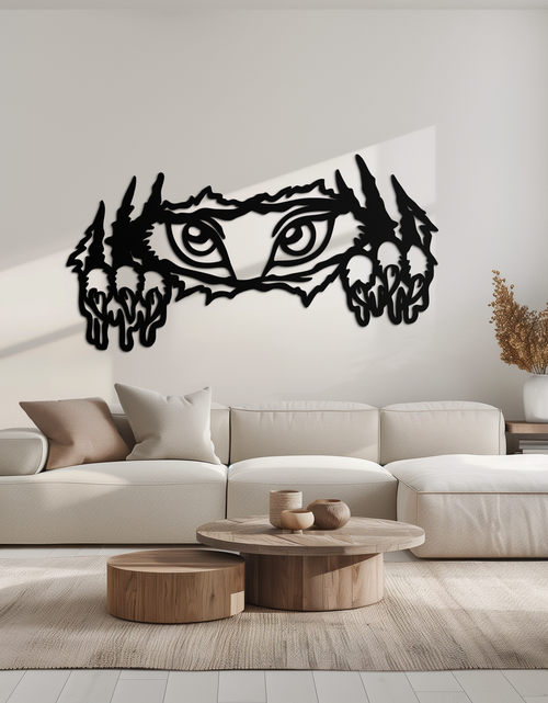 Load image into Gallery viewer, Wild Claws and Eyes Metal Wall Art – Fierce Animal Scratch Silhouette Design- KAF707

