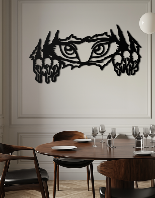 Load image into Gallery viewer, Wild Claws and Eyes Metal Wall Art – Fierce Animal Scratch Silhouette Design- KAF707
