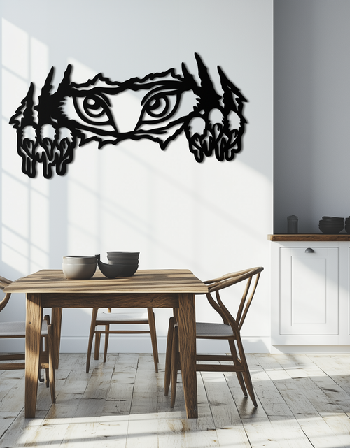 Load image into Gallery viewer, Wild Claws and Eyes Metal Wall Art – Fierce Animal Scratch Silhouette Design- KAF707
