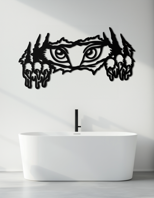 Load image into Gallery viewer, Wild Claws and Eyes Metal Wall Art – Fierce Animal Scratch Silhouette Design- KAF707

