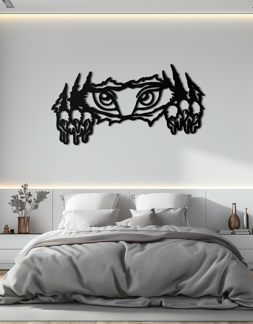 Load image into Gallery viewer, Wild Claws and Eyes Metal Wall Art – Fierce Animal Scratch Silhouette Design- KAF707
